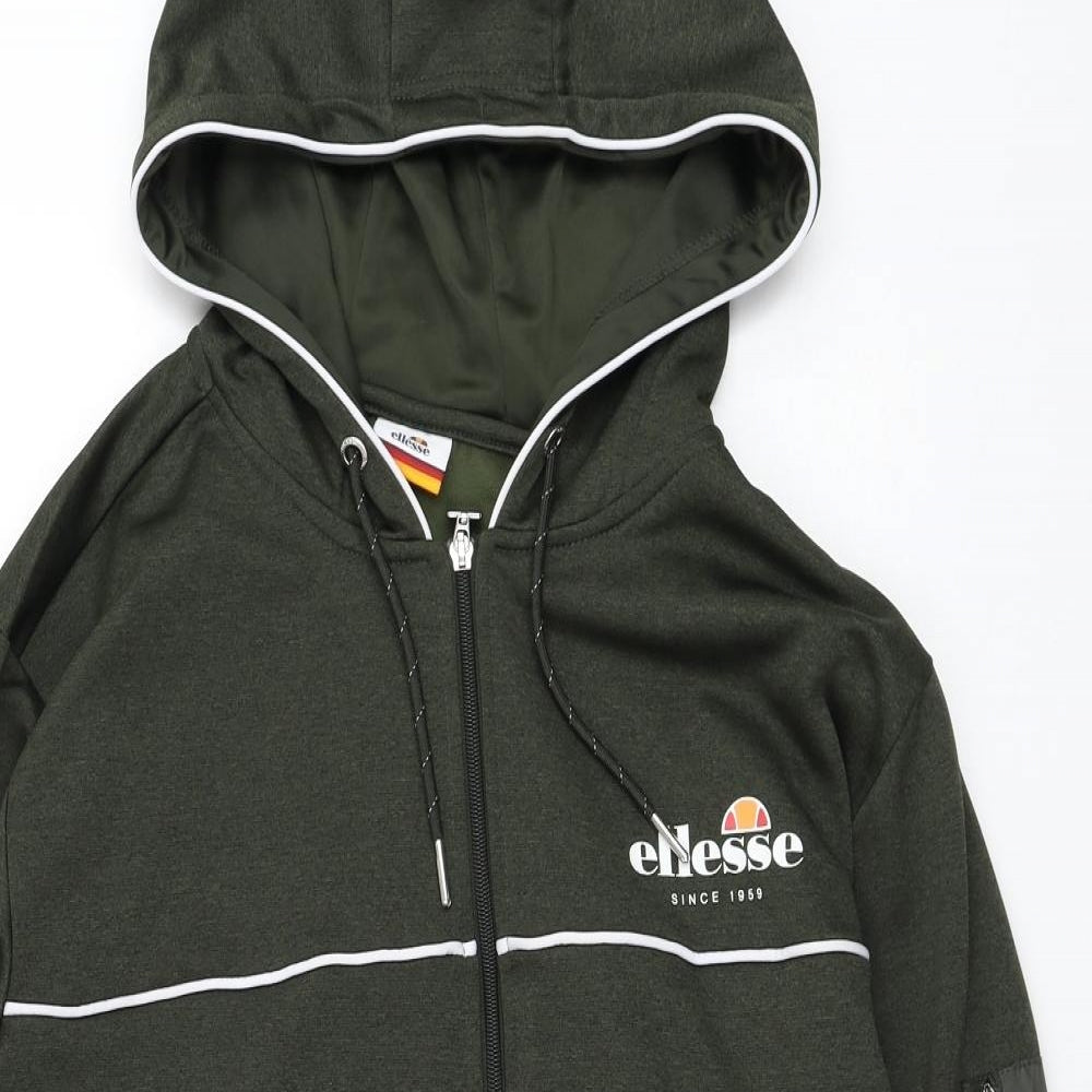 ellesse Mens Green  Polyester Full Zip Hoodie Size XL
