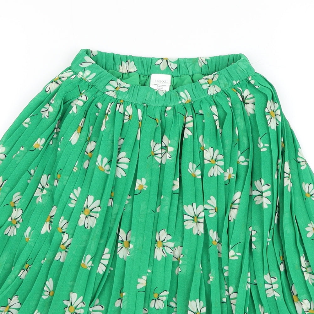 NEXT Girls Green Floral Polyester Flare Skirt Size 5 Years  Regular Pull On