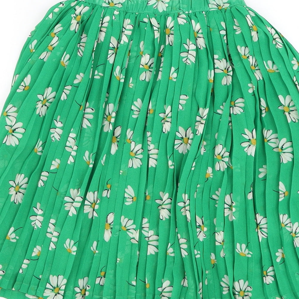 NEXT Girls Green Floral Polyester Flare Skirt Size 5 Years  Regular Pull On