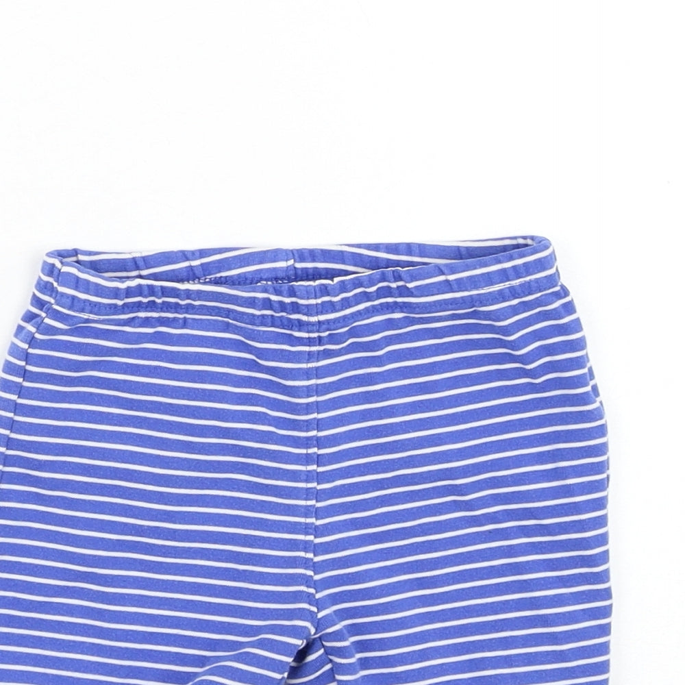 JoJo Maman Bébé Girls Blue Striped Polyester Jogger Trousers Size 9-12 Months  Pullover