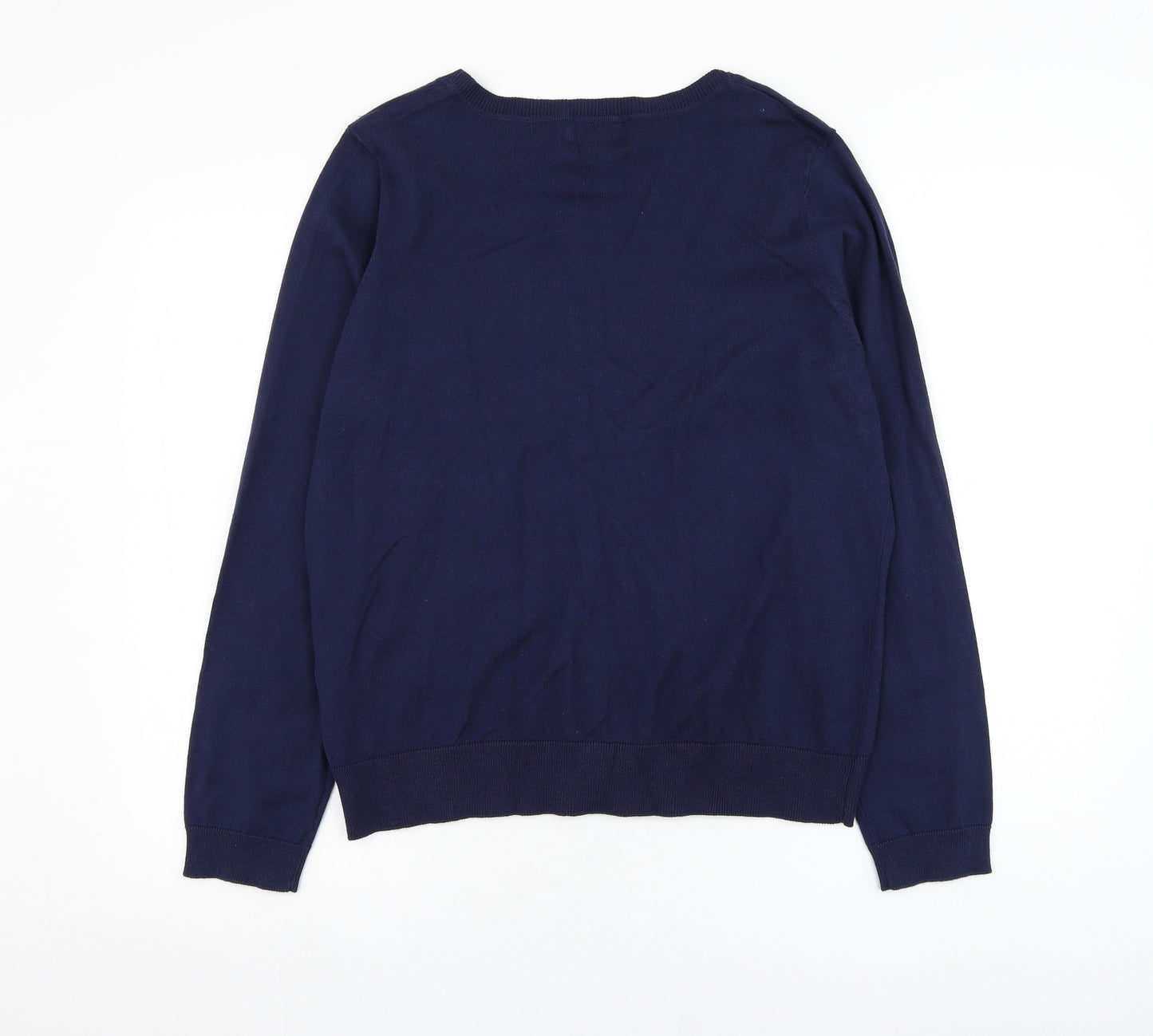 New Look Womens Blue V-Neck  Cotton Cardigan Jumper Size 18