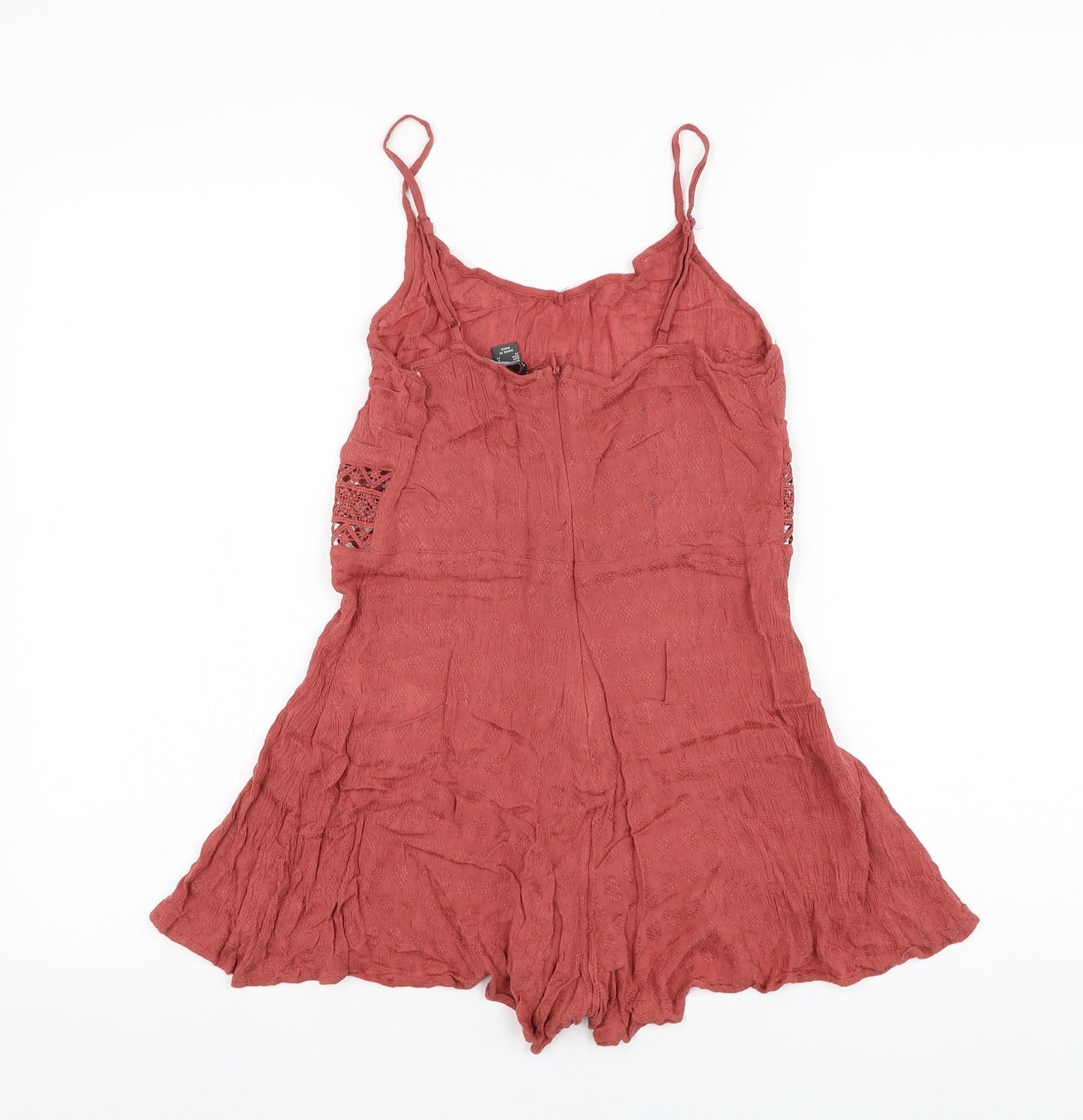 Primark Womens Red  Viscose Playsuit One-Piece Size 6 L3 in Pullover