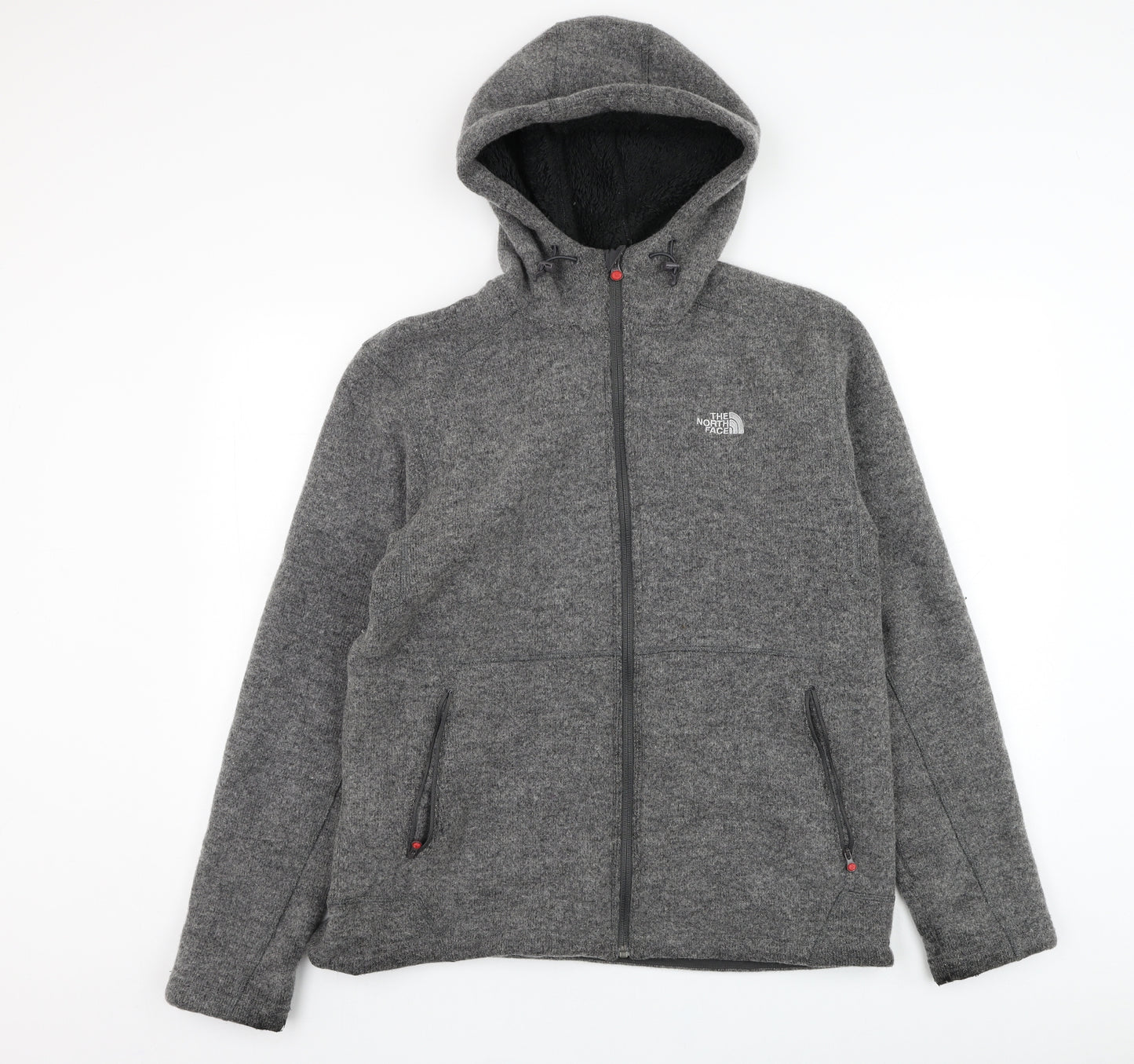 The North Face Mens Grey  Polyester Full Zip Hoodie Size L