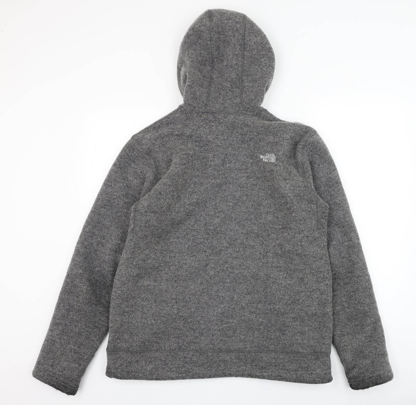 The North Face Mens Grey  Polyester Full Zip Hoodie Size L