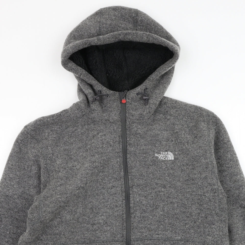 The North Face Mens Grey  Polyester Full Zip Hoodie Size L