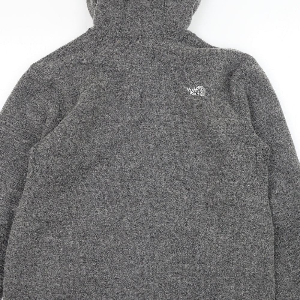 The North Face Mens Grey  Polyester Full Zip Hoodie Size L