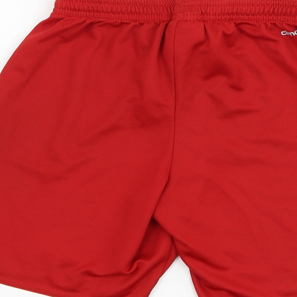 adidas Boys Red  Polyester Sweat Shorts Size 11-12 Years  Regular Drawstring