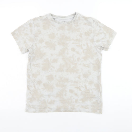 Primark Boys Grey  Cotton Basic T-Shirt Size 10-11 Years Round Neck Pullover - Tie dye