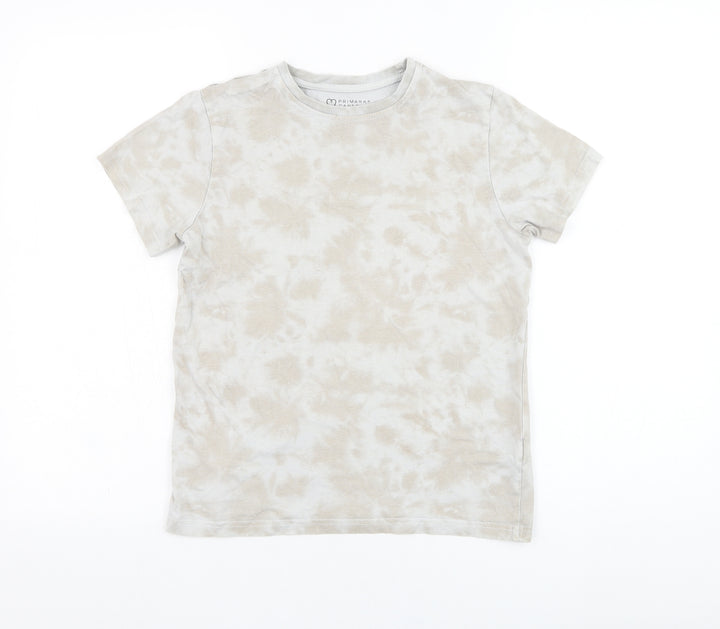 Primark Boys Grey Cotton Basic T-Shirt Size 10-11 Years Round Neck Pullover - Tie dye