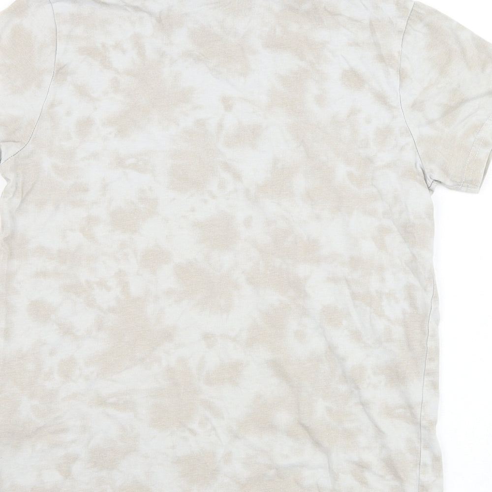Primark Boys Grey  Cotton Basic T-Shirt Size 10-11 Years Round Neck Pullover - Tie dye