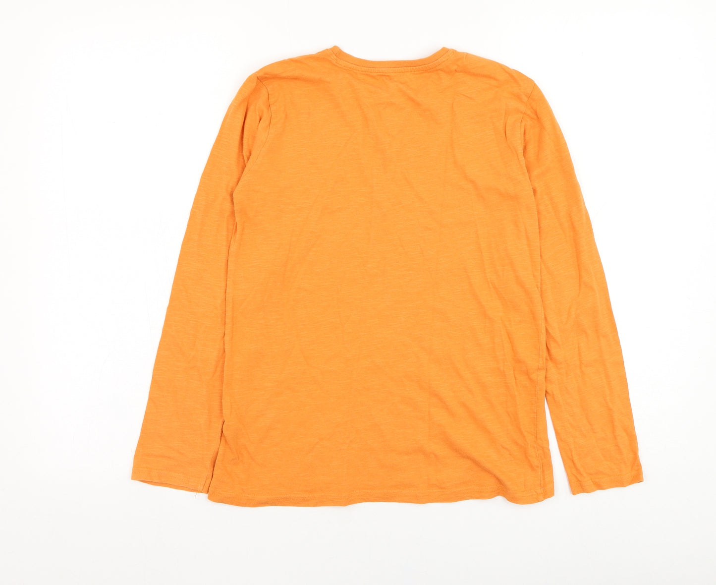 Dunnes Stores Boys Orange  Cotton Basic T-Shirt Size 10-11 Years Round Neck Pullover - Bear