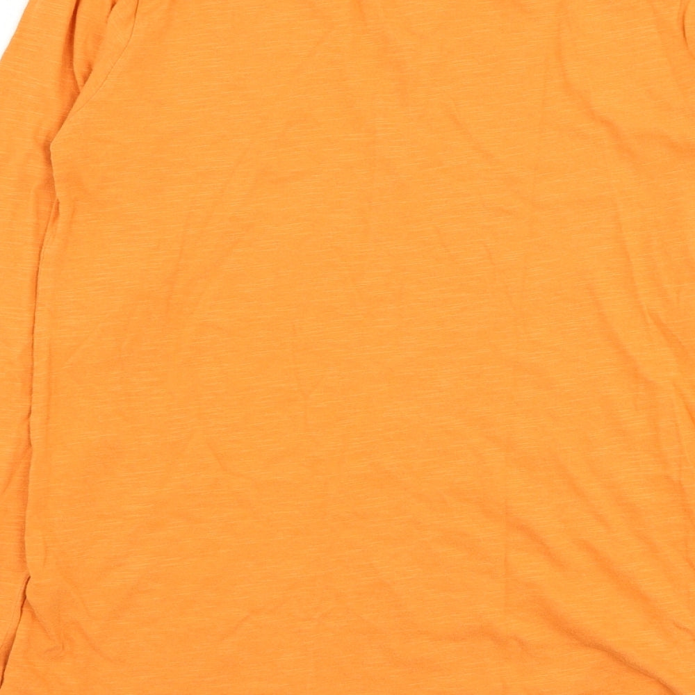 Dunnes Stores Boys Orange  Cotton Basic T-Shirt Size 10-11 Years Round Neck Pullover - Bear