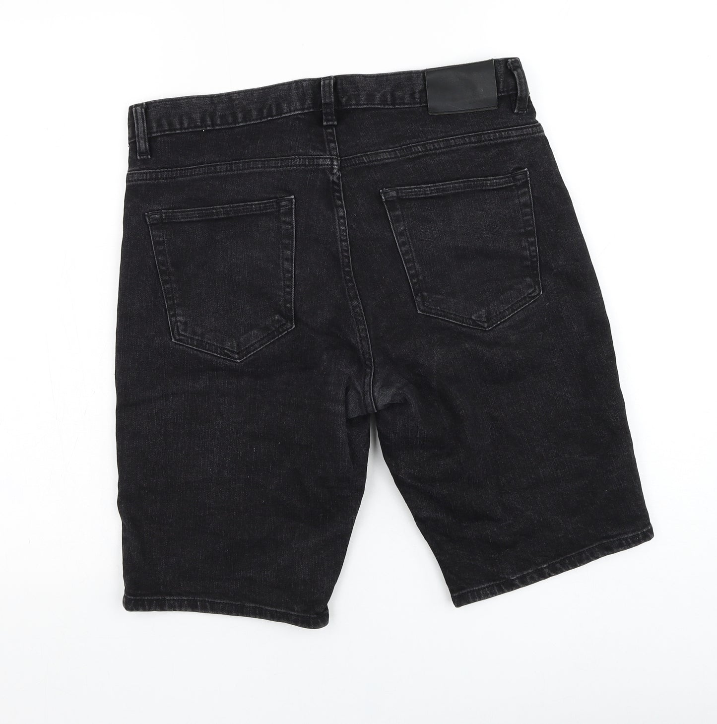 H&M Mens Black  Cotton Bermuda Shorts Size 30 in L10 in Regular Zip
