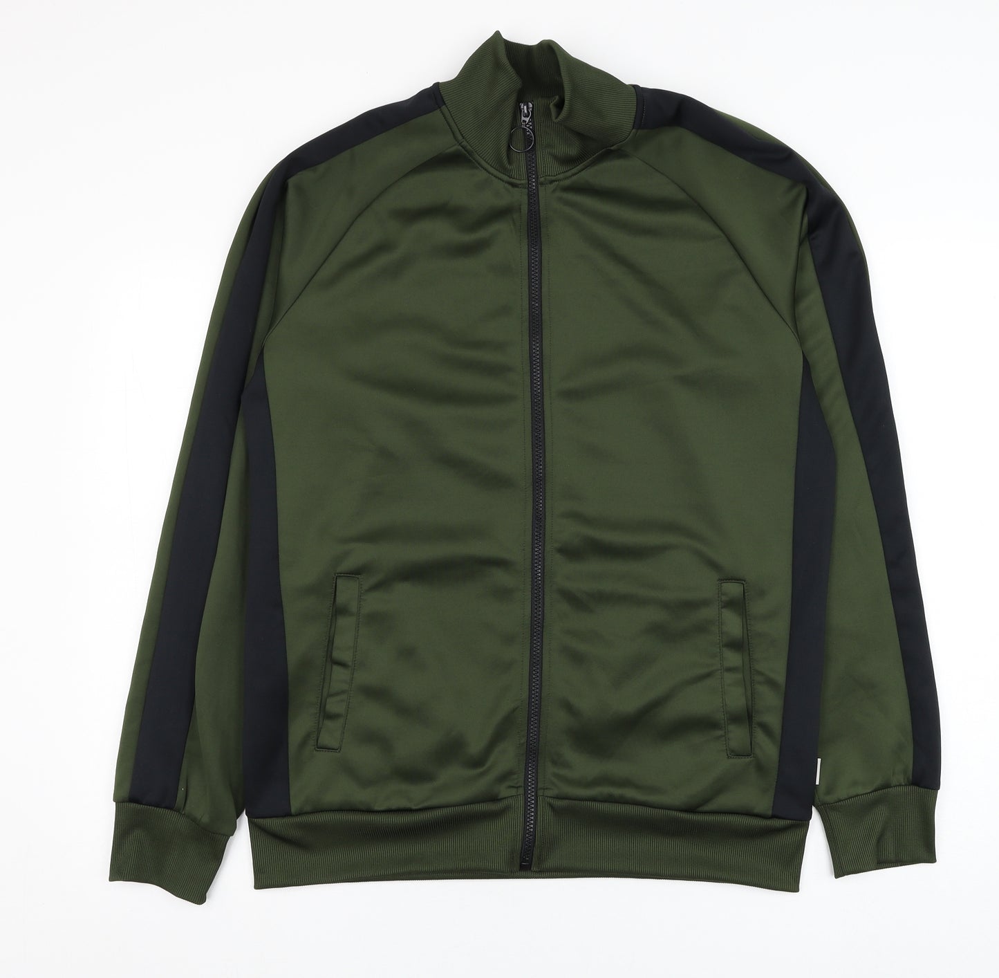 JACK & JONES Mens Green  Polyester Full Zip Sweatshirt Size L