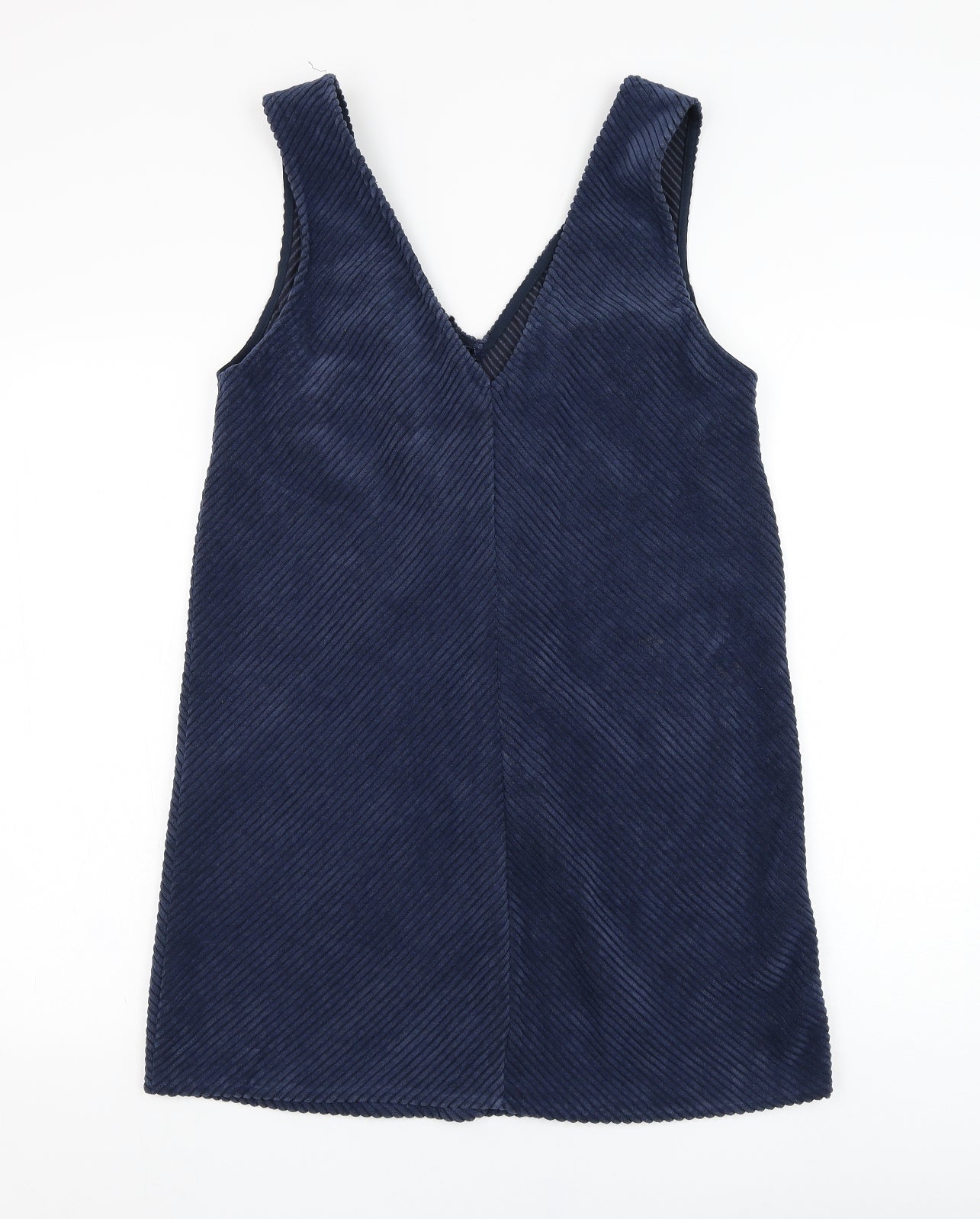 George Womens Blue  Polyester Pinafore/Dungaree Dress  Size 12  V-Neck Pullover