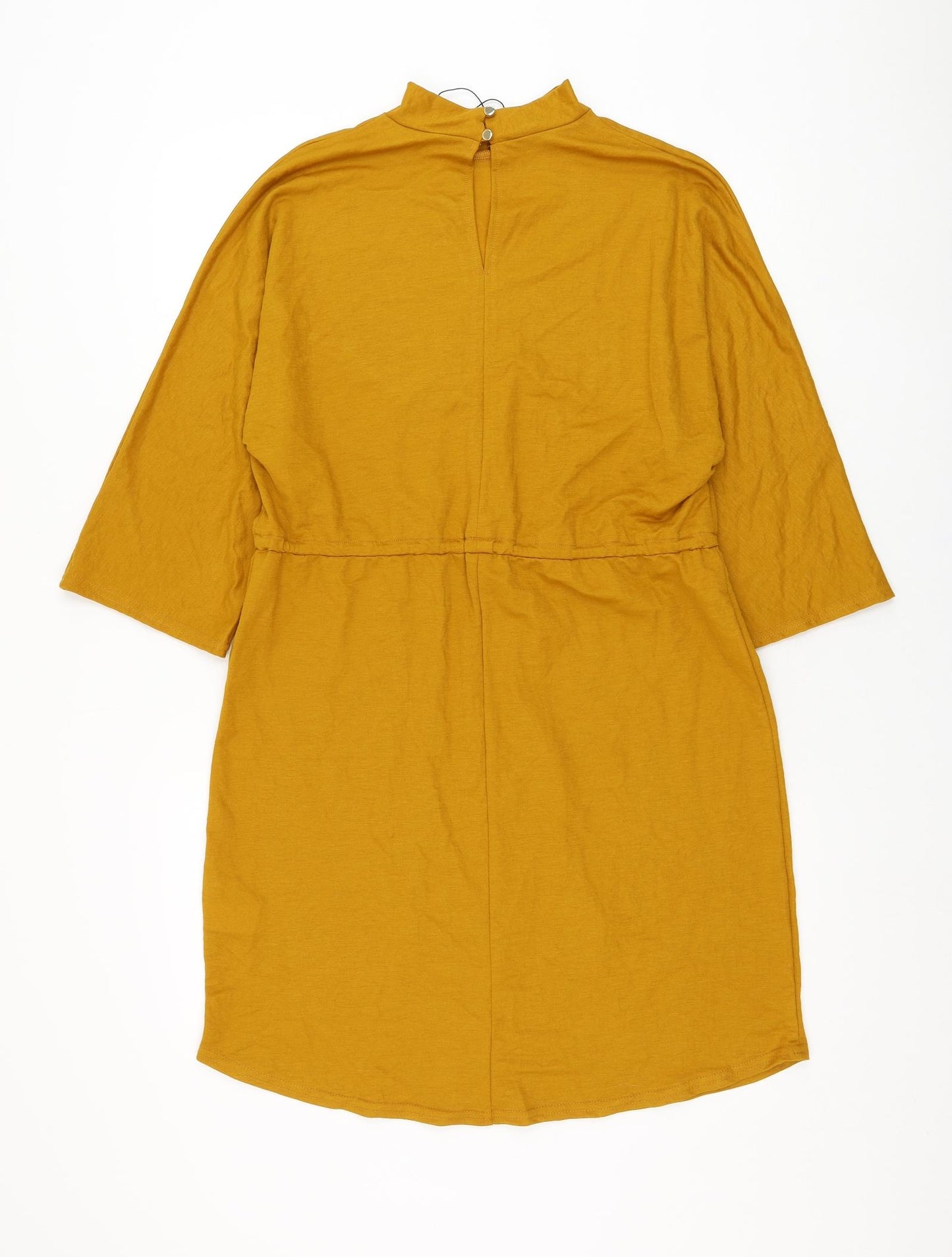 Primark Womens Yellow  Viscose Shift  Size 12  Mock Neck Pullover