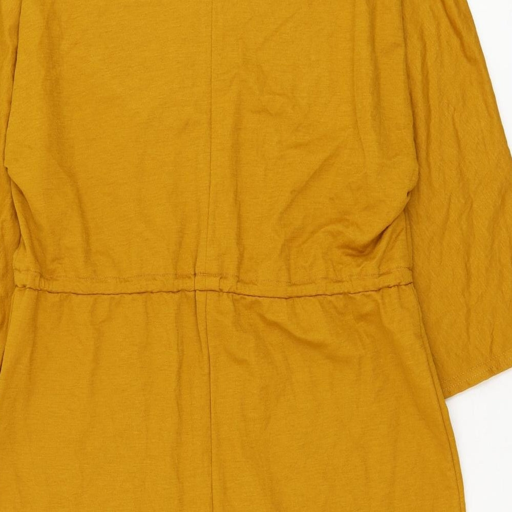 Primark Womens Yellow  Viscose Shift  Size 12  Mock Neck Pullover