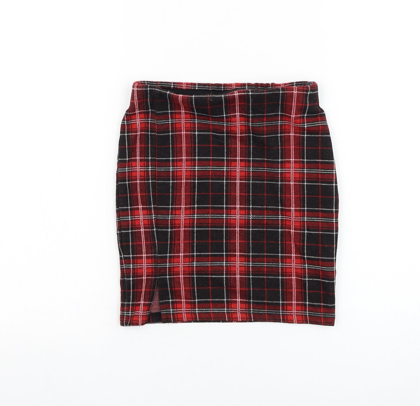 New Look Girls Red Check Polyester Straight & Pencil  Size 9 Years  Regular Pull On