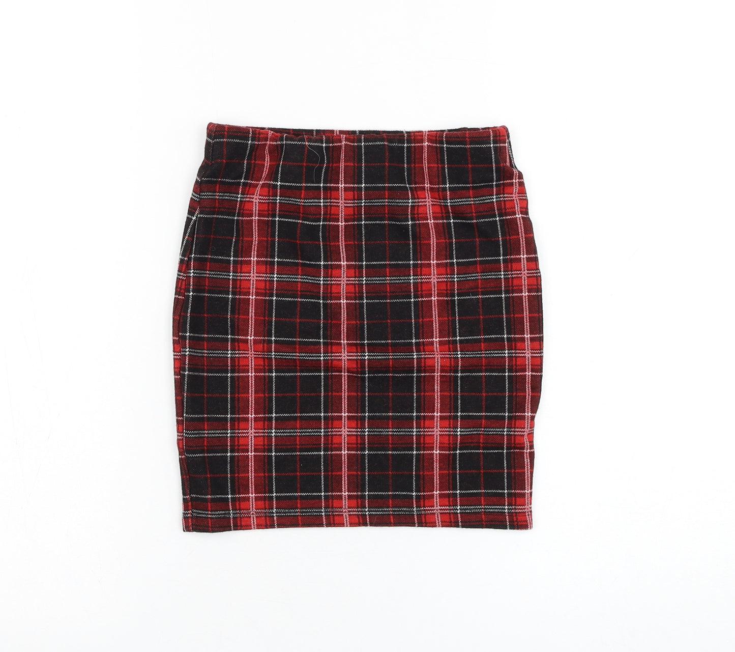 New Look Girls Red Check Polyester Straight & Pencil  Size 9 Years  Regular Pull On