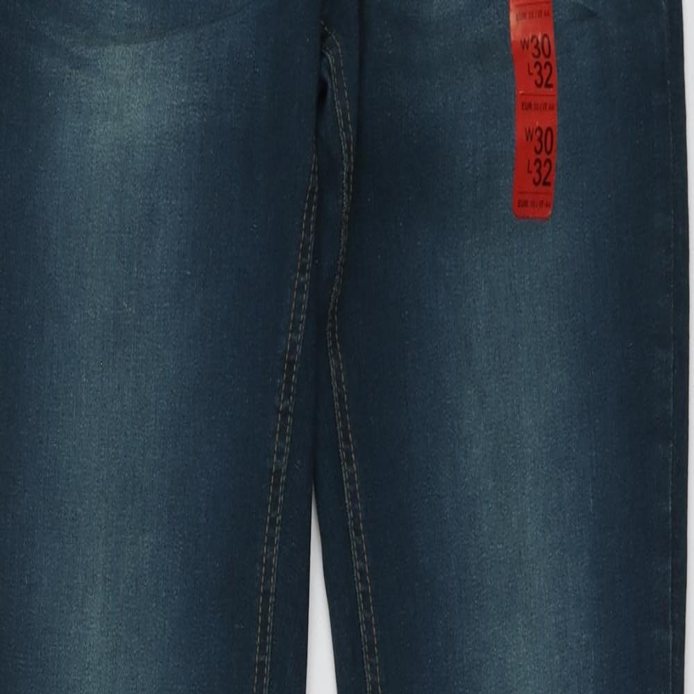 Primark Womens Blue  Cotton Straight Jeans Size 38 L31 in Regular