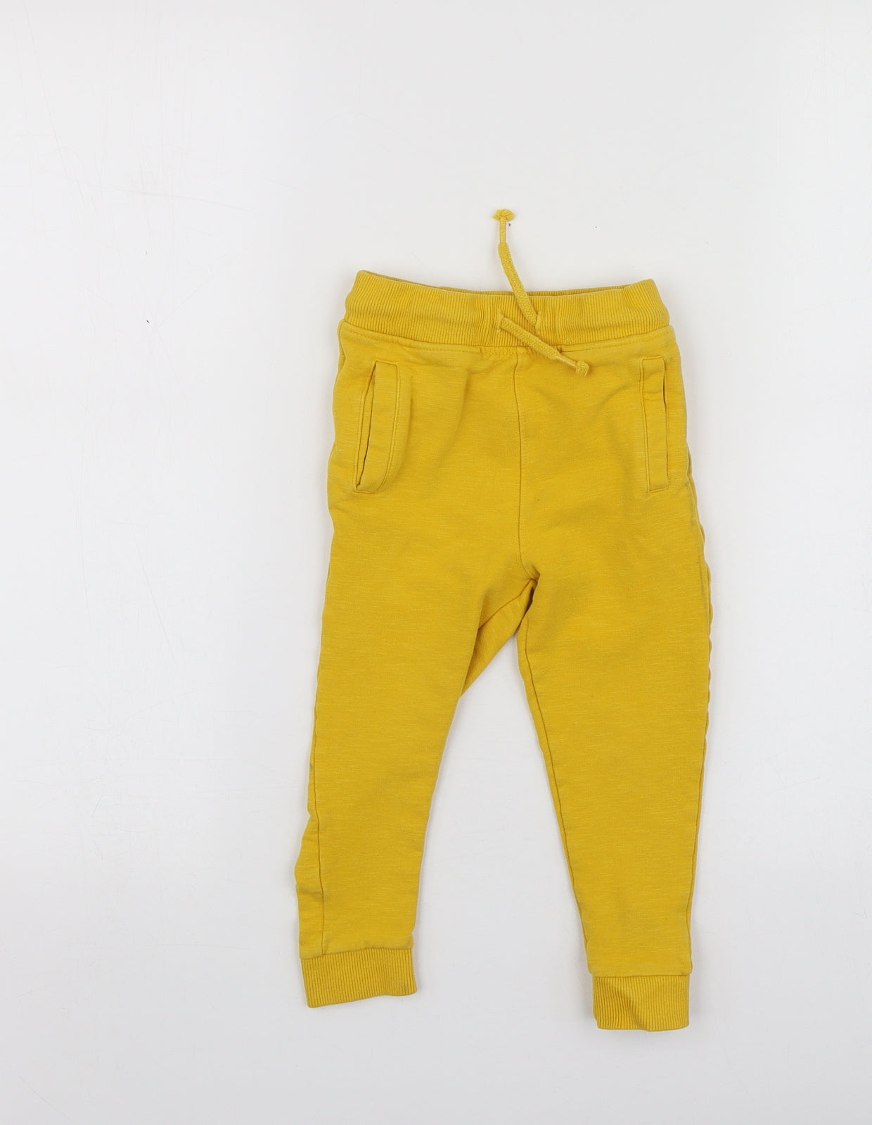 George Girls Yellow  Cotton Jogger Trousers Size 2-3 Years  Regular