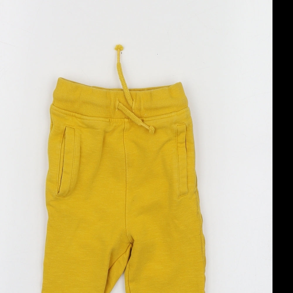 George Girls Yellow  Cotton Jogger Trousers Size 2-3 Years  Regular
