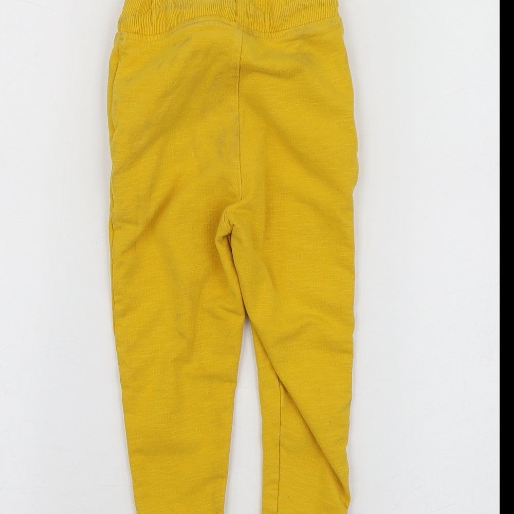George Girls Yellow  Cotton Jogger Trousers Size 2-3 Years  Regular