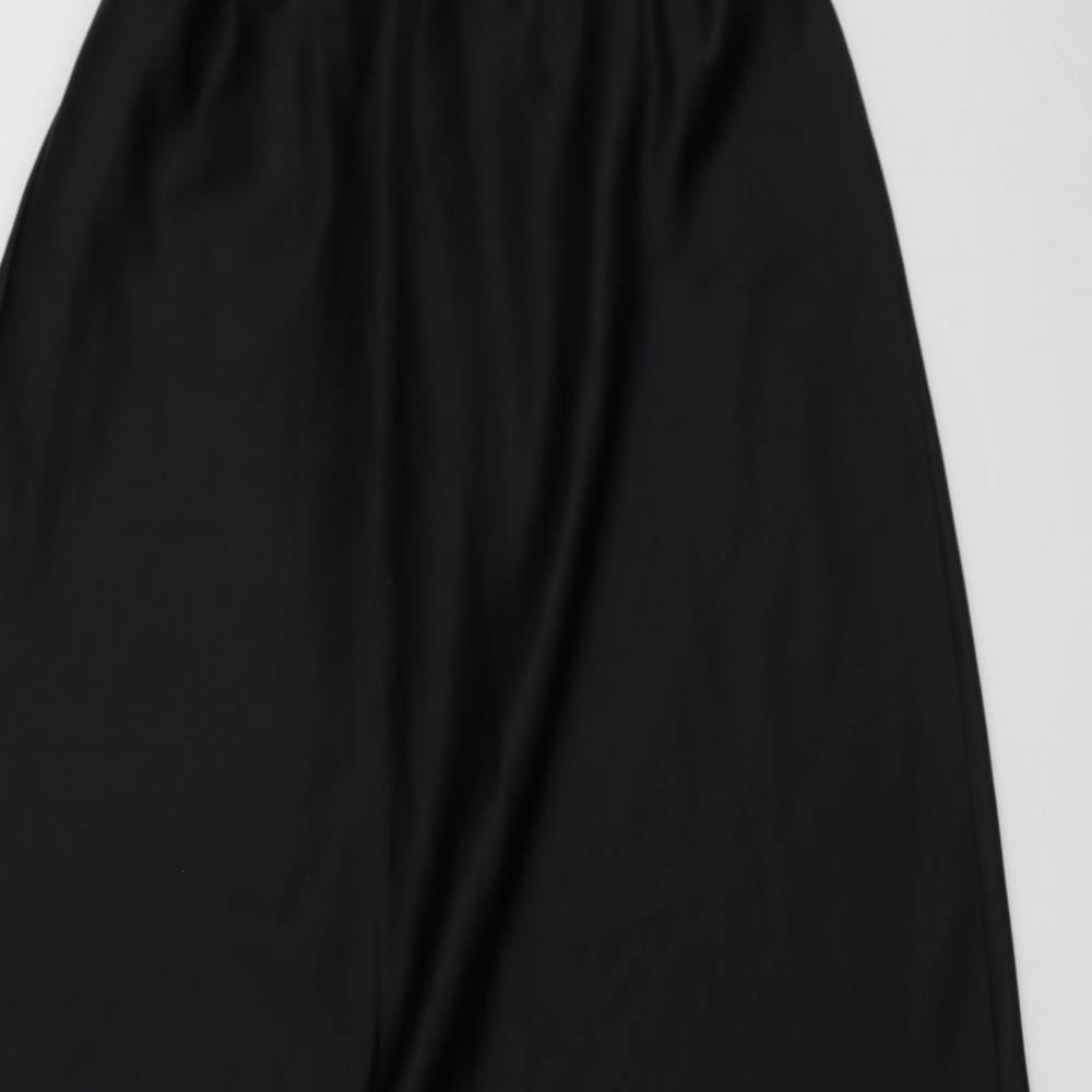 M&S Womens Black  Polyester Skater Skirt Size 16