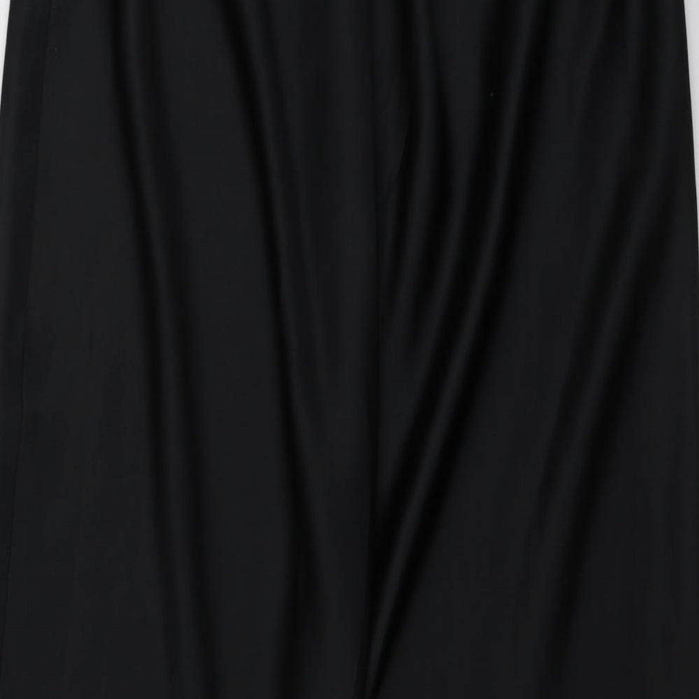 M&S Womens Black  Polyester Skater Skirt Size 16