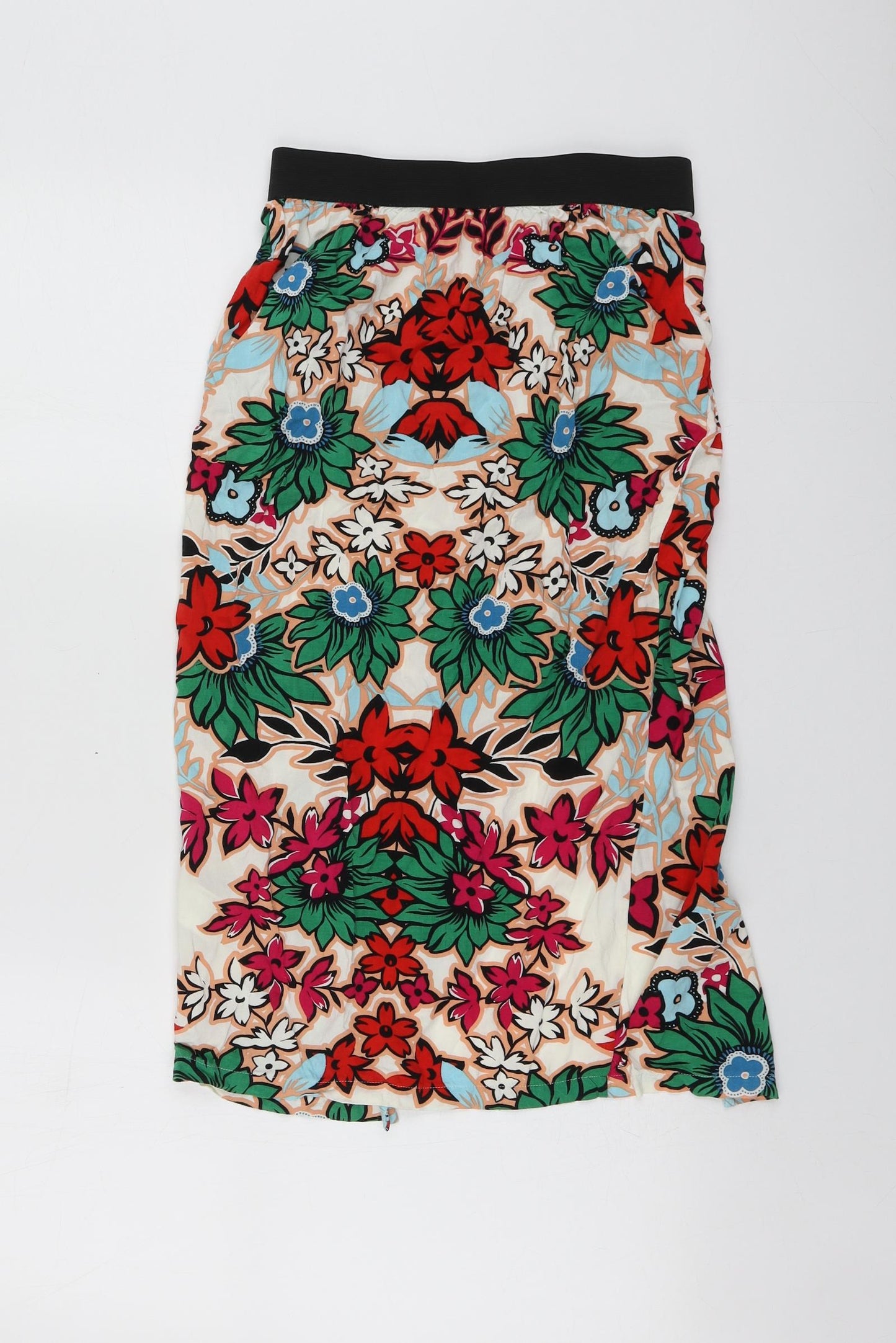 Warehouse Womens Multicoloured Floral Viscose A-Line Skirt Size 8