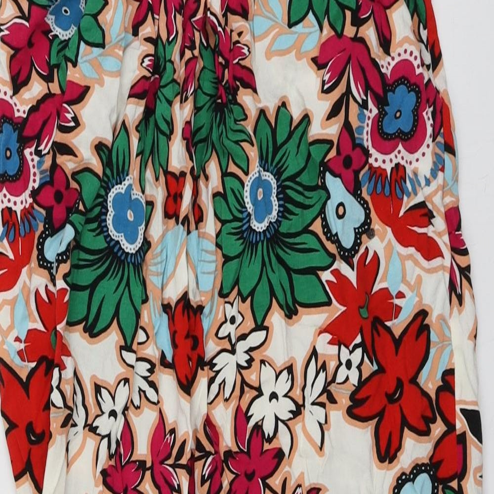 Warehouse Womens Multicoloured Floral Viscose A-Line Skirt Size 8