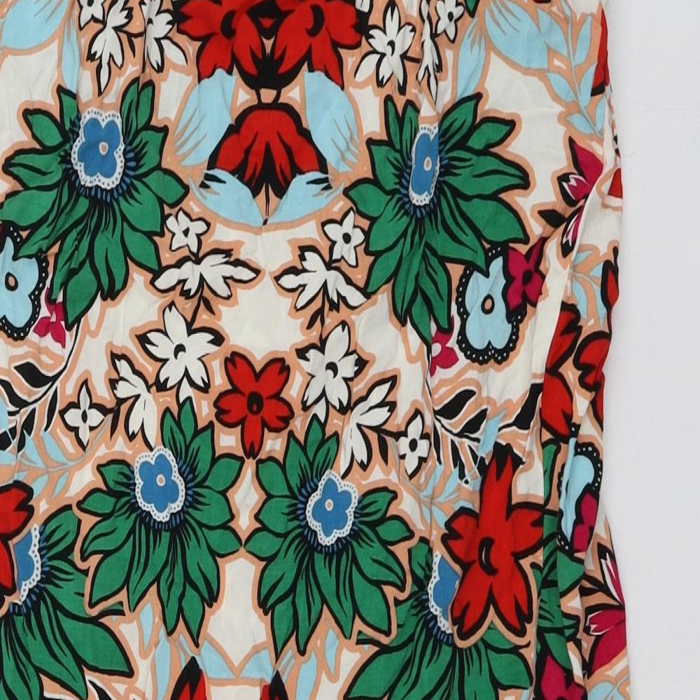 Warehouse Womens Multicoloured Floral Viscose A-Line Skirt Size 8
