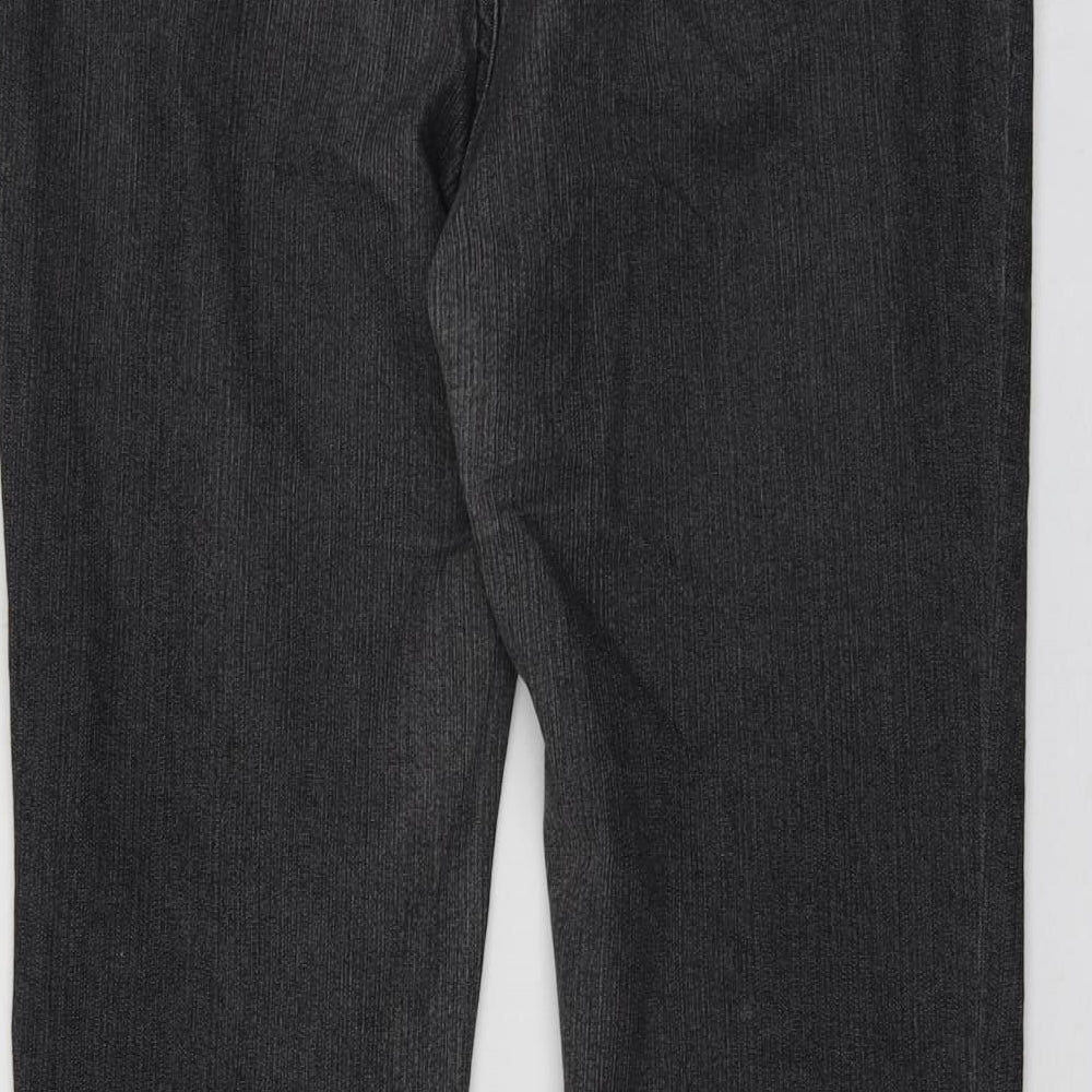 Per Una Womens Grey  Cotton Straight Jeans Size 10 L28 in Regular