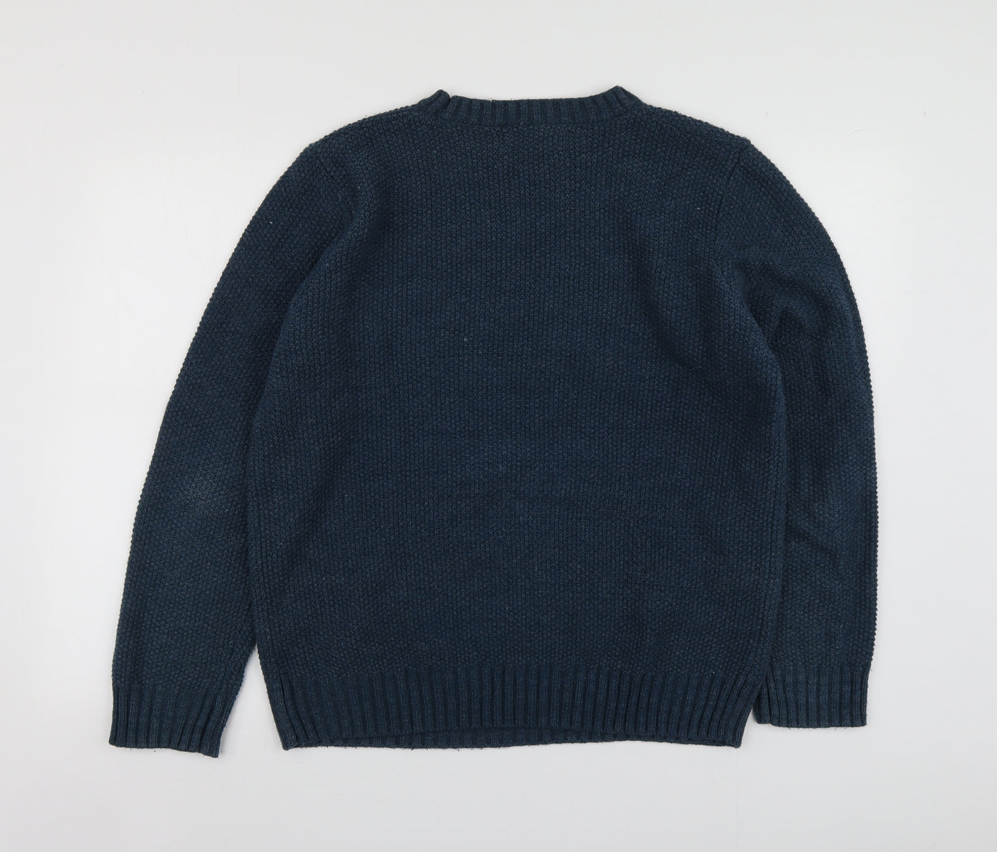 Ceader wood state  Mens Blue Round Neck  Acrylic Pullover Jumper Size L