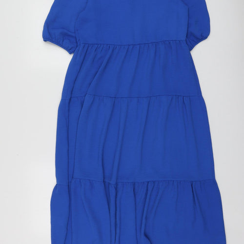 New Look Womens Blue  Polyester Skater Dress  Size 6  Collared