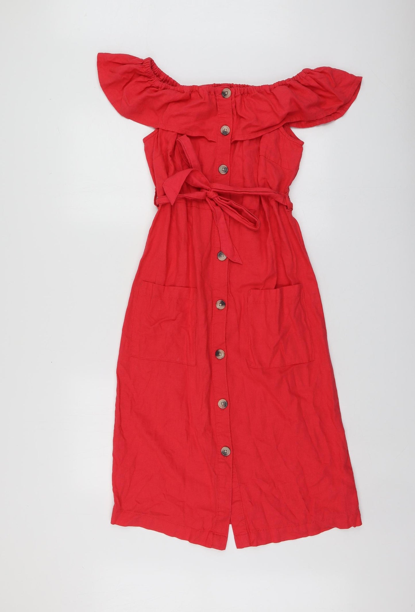 Geroge Womens Pink  Linen A-Line  Size 10  Square Neck