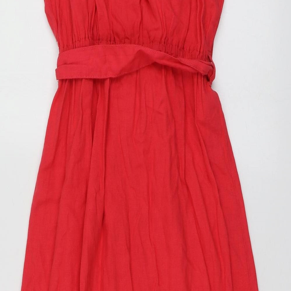 Geroge Womens Pink  Linen A-Line  Size 10  Square Neck