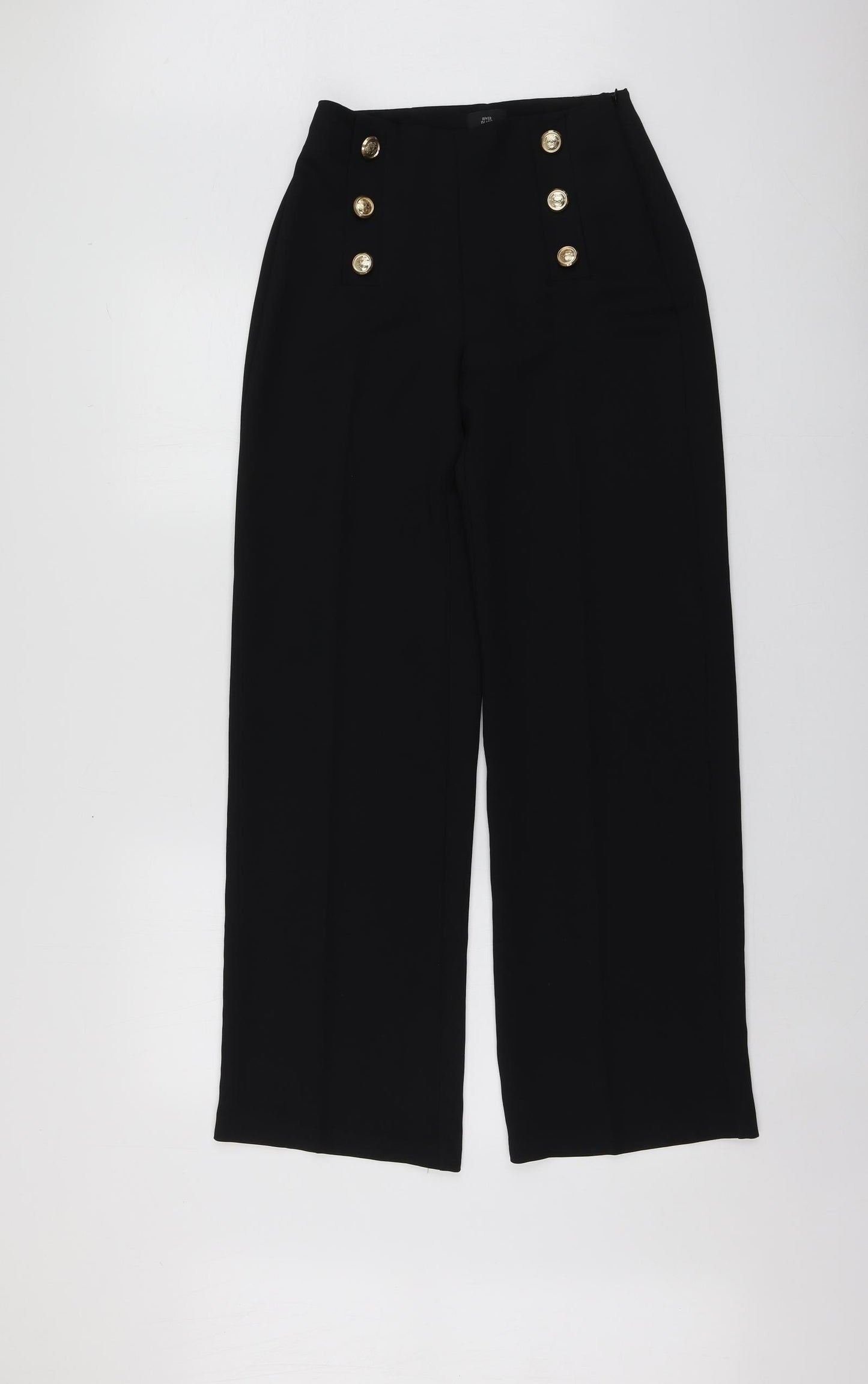 River Island Womens Black  Polyester Trousers  Size 8 L31 in Regular