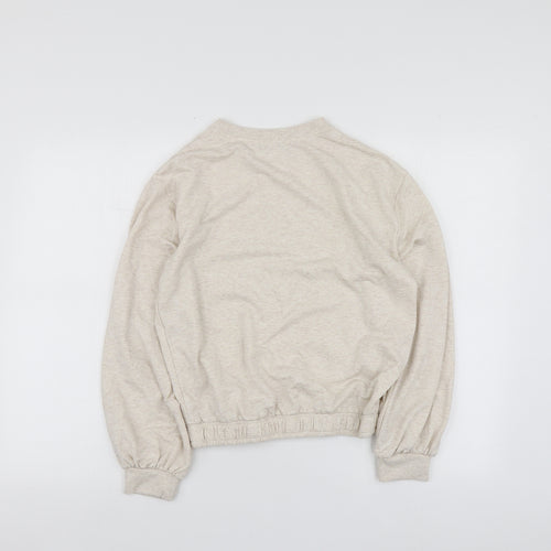 New Look Womens Beige  Polyester Pullover Sweatshirt Size 8