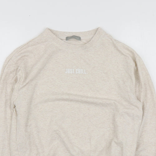 New Look Womens Beige  Polyester Pullover Sweatshirt Size 8