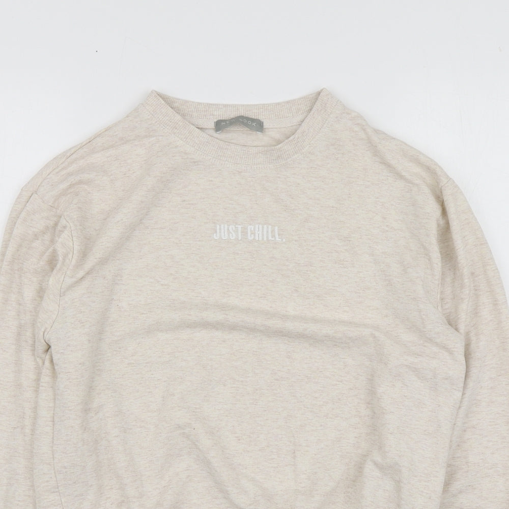 New Look Womens Beige  Polyester Pullover Sweatshirt Size 8