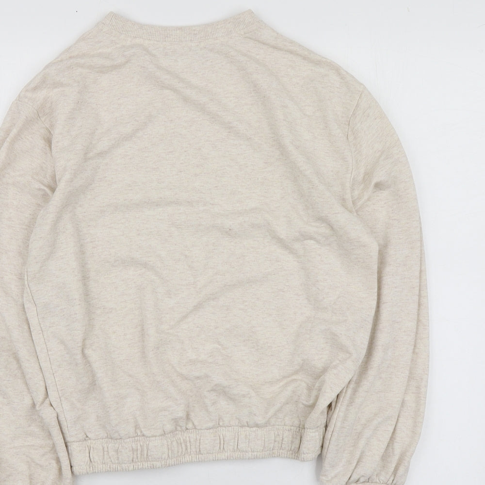 New Look Womens Beige  Polyester Pullover Sweatshirt Size 8