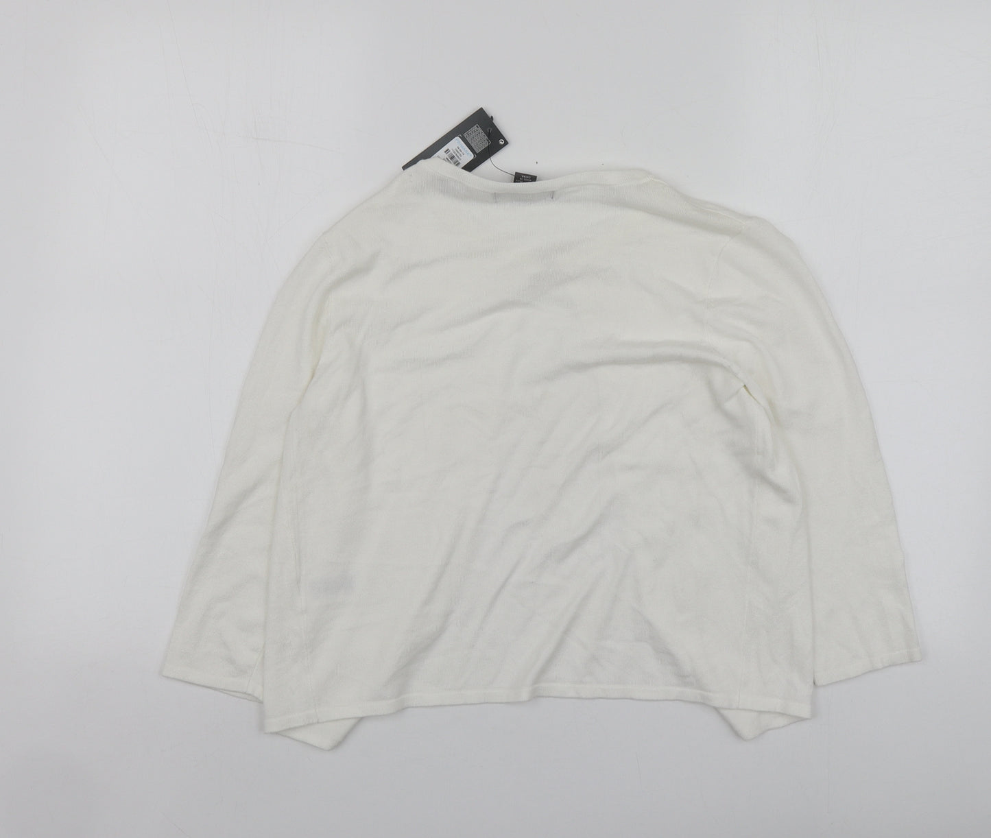Primark Womens White V-Neck  Viscose Cardigan Jumper Size XS