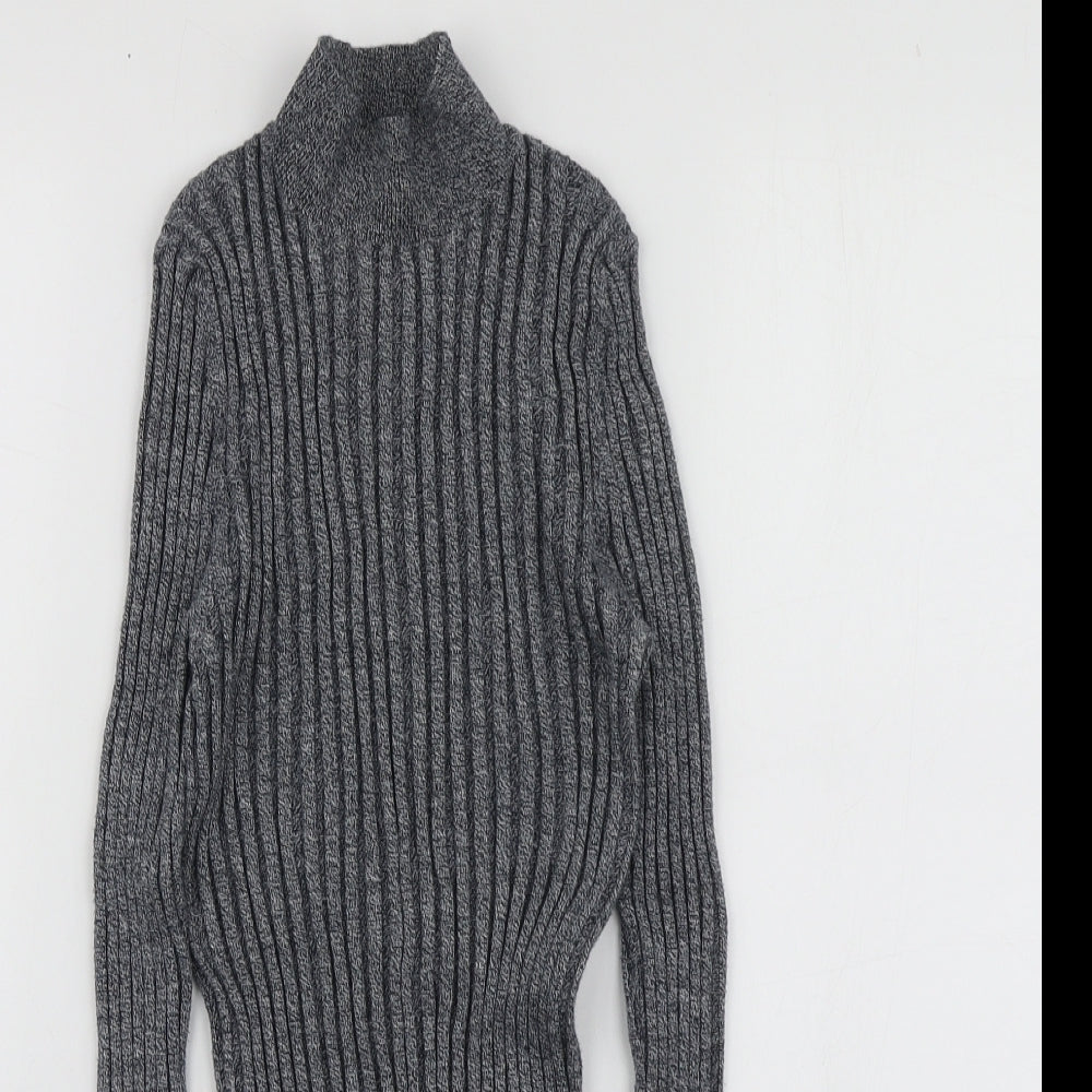 NEXT Womens Grey High Neck  Nylon Pullover Jumper Size 12