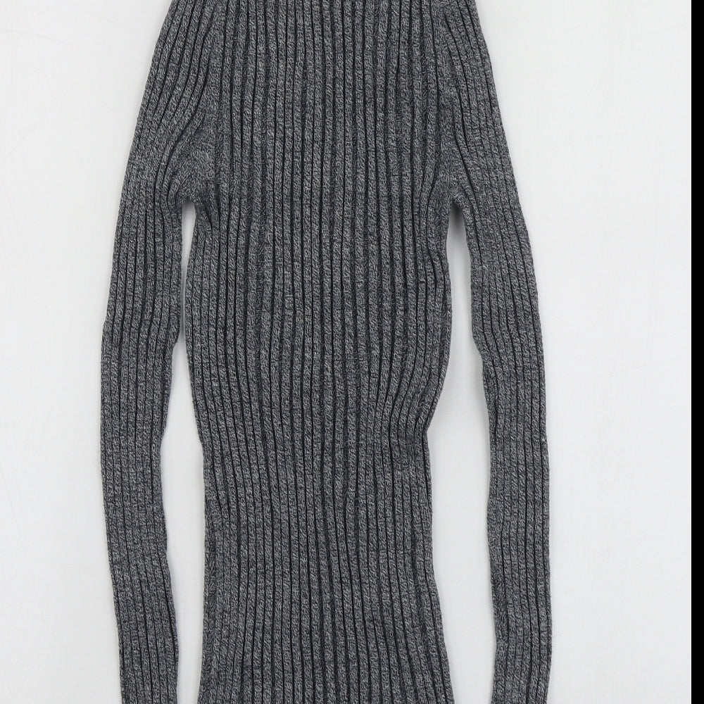 NEXT Womens Grey High Neck  Nylon Pullover Jumper Size 12