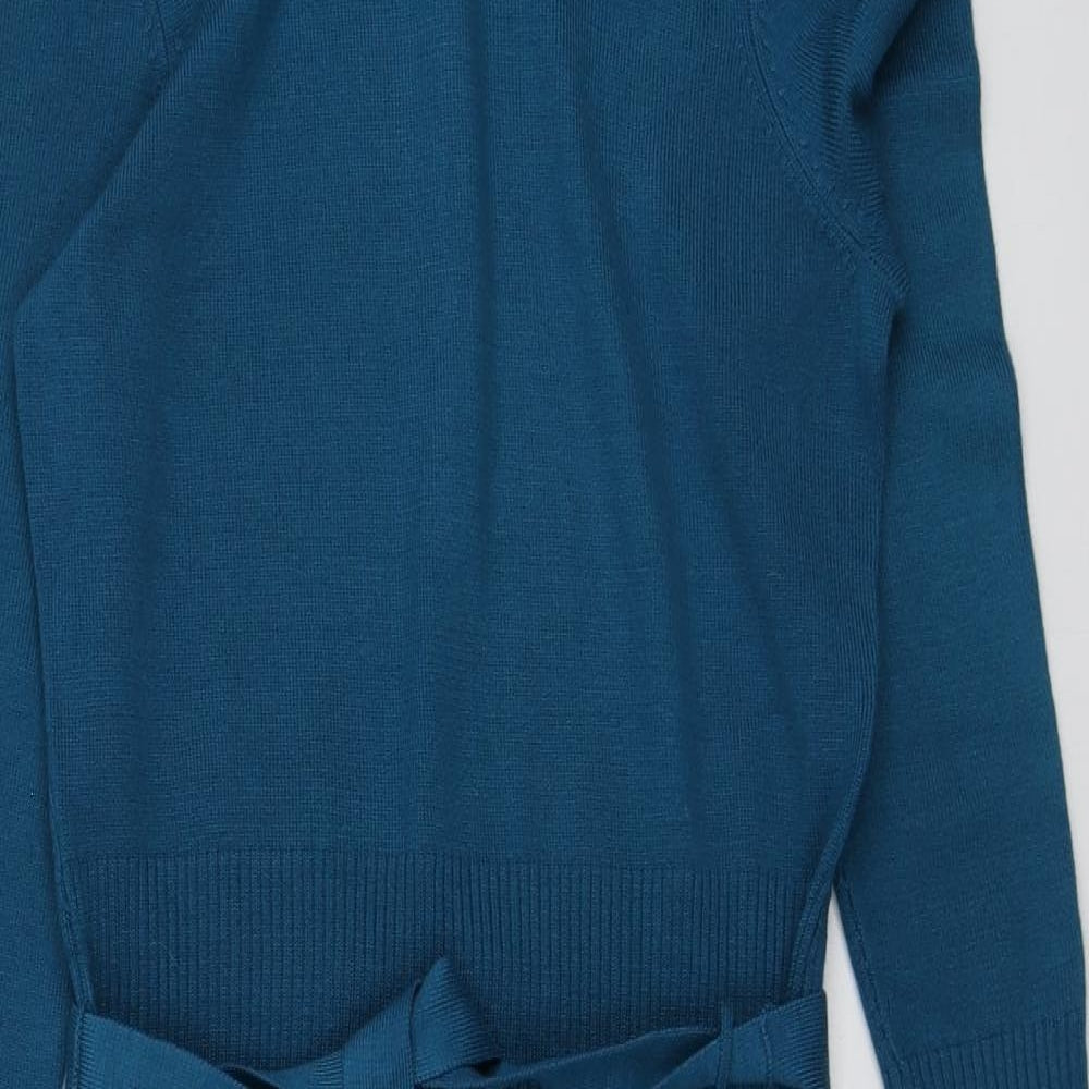 Oasis Womens Blue  Acrylic Jumper Dress  Size 10  Roll Neck