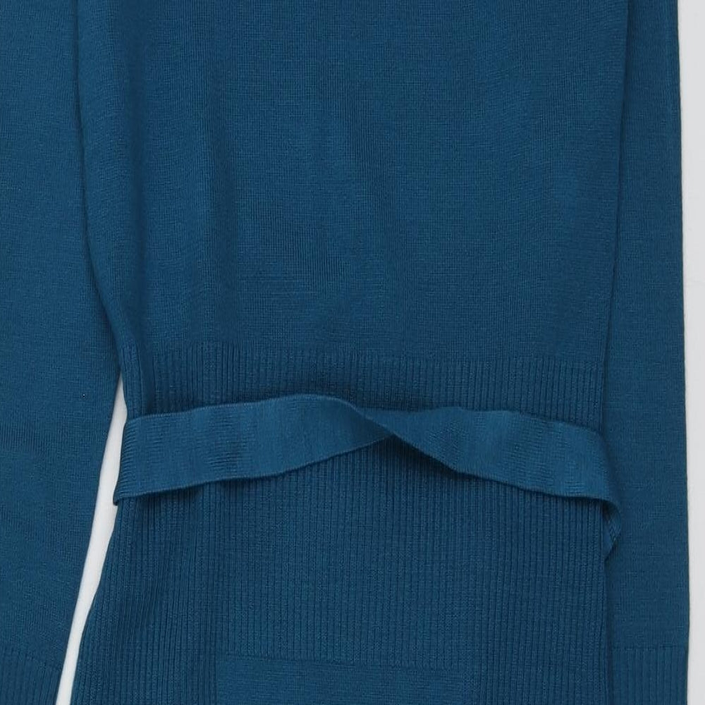 Oasis Womens Blue  Acrylic Jumper Dress  Size 10  Roll Neck