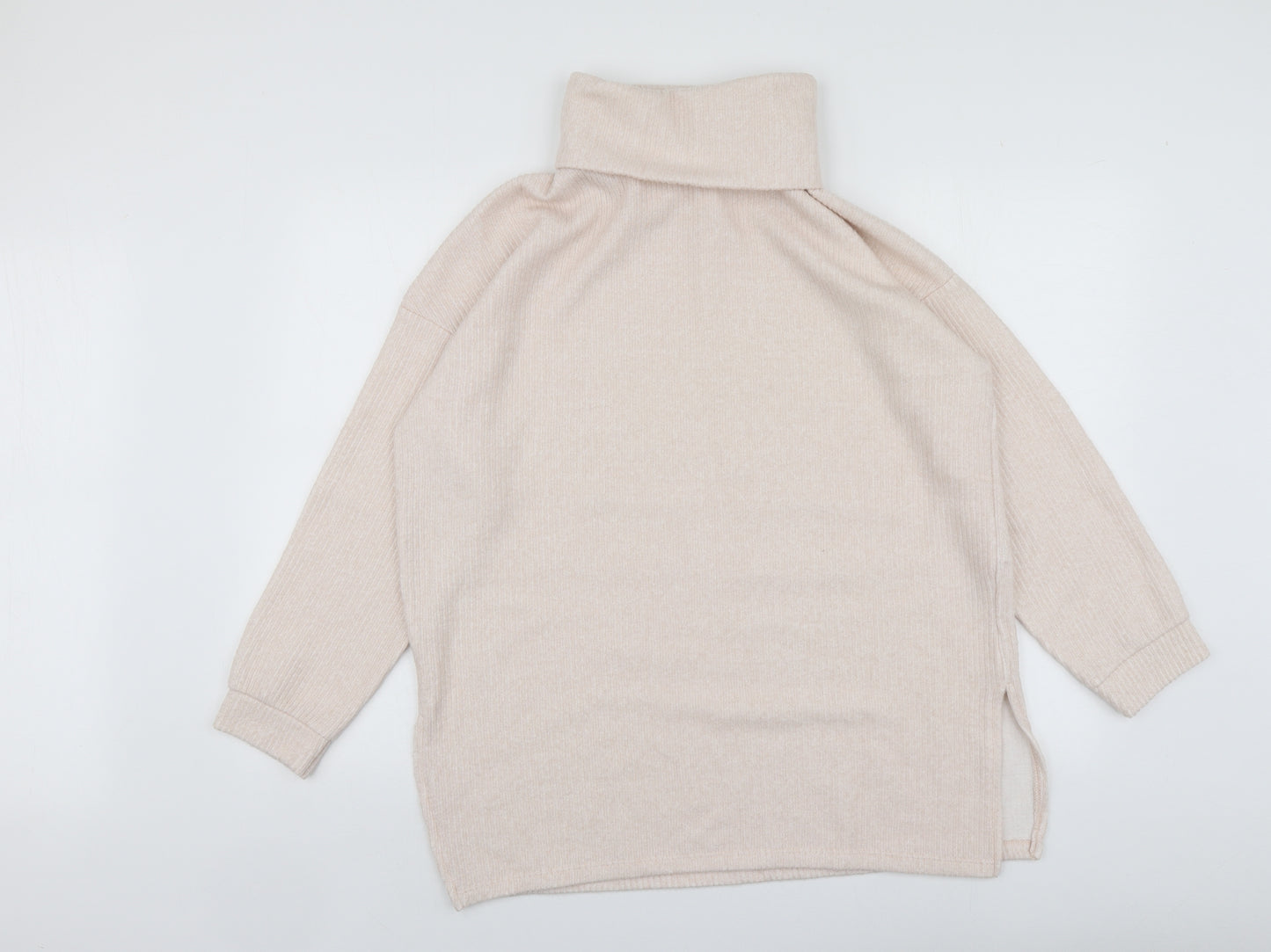 New Look Womens Pink Roll Neck  Polyester Henley Jumper Size L