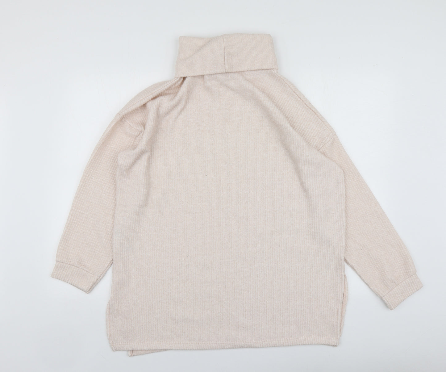 New Look Womens Pink Roll Neck  Polyester Henley Jumper Size L