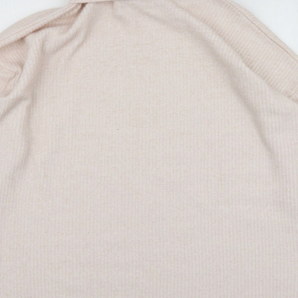 New Look Womens Pink Roll Neck  Polyester Henley Jumper Size L